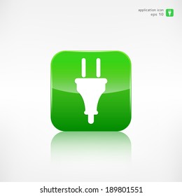 Electric plug icon. Electric fork symbol. Application button.