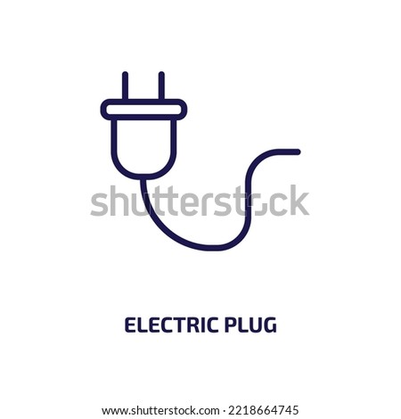 electric plug icon from general collection. Thin linear electric plug, cable, energy outline icon isolated on white background. Line vector electric plug sign, symbol for web and mobile