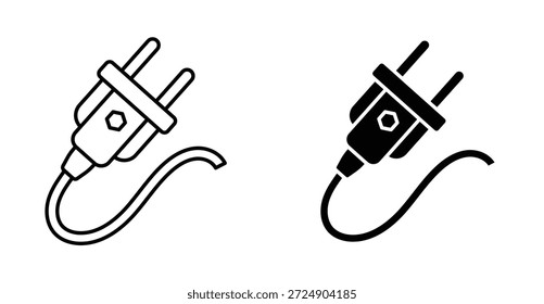 Design gráfico de ícone de plugue elétrico. Ilustrações de ícone de vetor