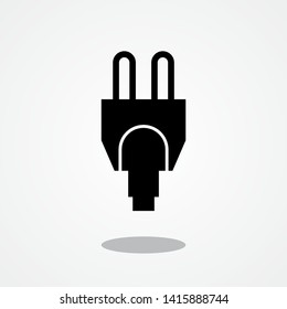 Electric Plug Icon with Gray Shadow