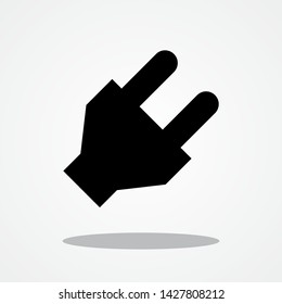 Electric Plug Icon with Gray Shadow