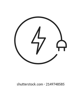 Electric plug icon. High quality black vector illustration.