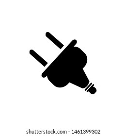 Electric plug icon isolated on white background. Vector illustration.