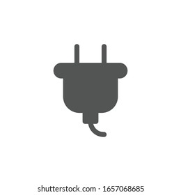 Icono de enchufe eléctrico aislado en fondo blanco. Símbolo Plug moderno, simple, vectorial, icono para el diseño del sitio web, aplicación móvil, ui.  Ilustración vectorial