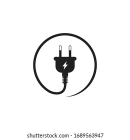electric plug icon, isolated on white vector Illustration