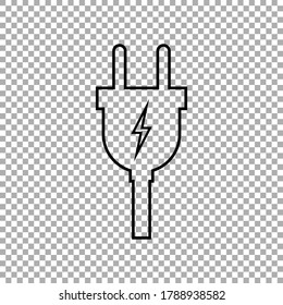Electric plug icon isolated on transparent background. Vector illustration