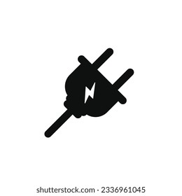 Icono de enchufe eléctrico aislado en fondo blanco