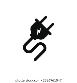 Elektrisches Plug-Symbol einzeln auf weißem Hintergrund