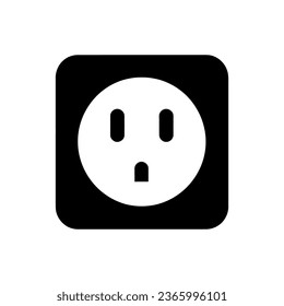 Electric plug icon isolated on white background