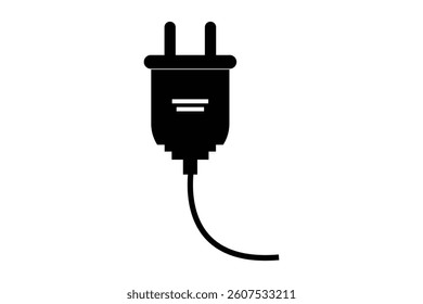 electric plug icon isolated on white background.