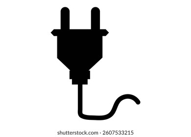 electric plug icon isolated on white background.