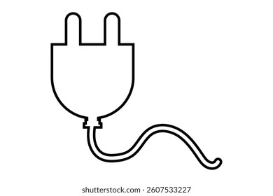 electric plug icon isolated on white background.