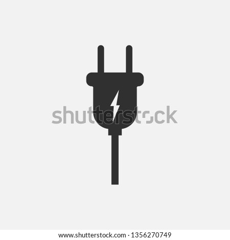 Electric plug icon isolated on white background. Vector illustration.