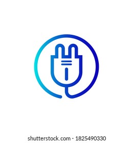 icono de enchufe eléctrico i logotipo de letra con gradiente