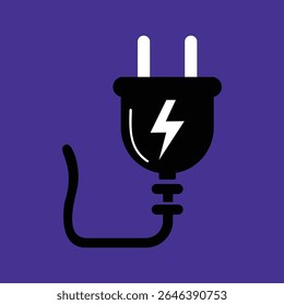 Icono del enchufe eléctrico con el símbolo del relámpago