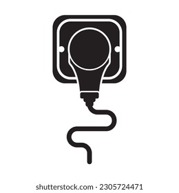 Electric plug icon logo illustration design template.