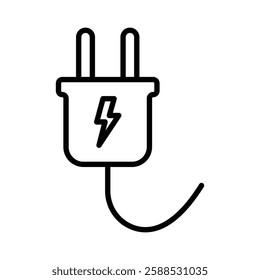 Electric plug icon logo sign set vector outline