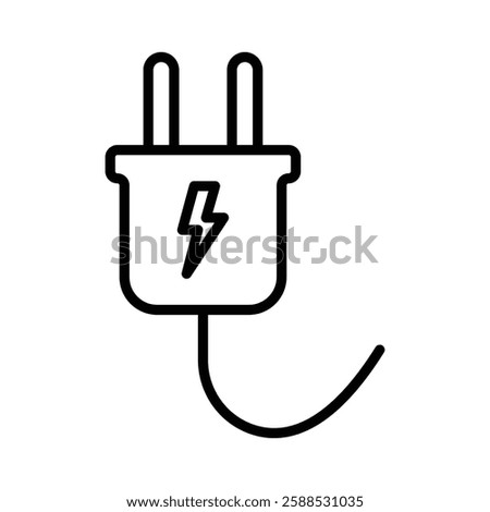 Electric plug icon logo sign set vector outline