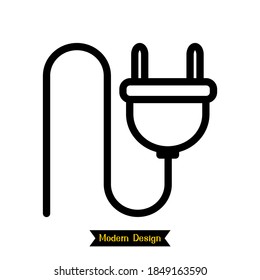 electric plug icon with modern design. vector illustration