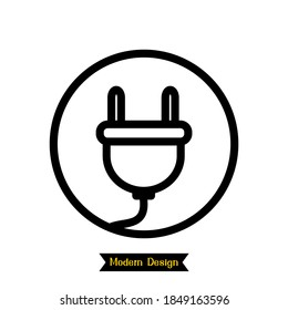 electric plug icon with modern design. vector illustration