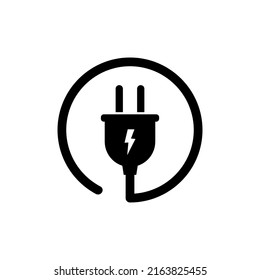 Electric plug icon on white background.