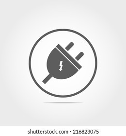 electric plug icon on white background