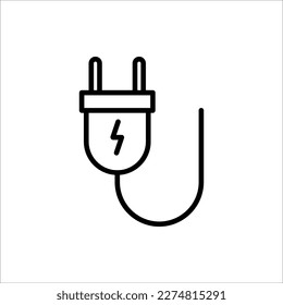 electric plug icon on white background