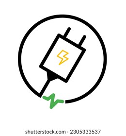 Elektrostecker-Symbol auf weißem Hintergrund. Vektorgrafik