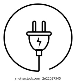 Electric plug icon on white background vector