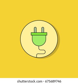 electric plug icon on yellow background