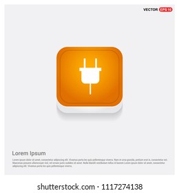 Electric plug icon Orange Abstract Web Button - Free vector icon