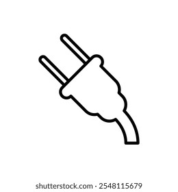 Electric plug icon Outline set in black and white color