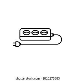 Electric plug icon in outline style design. Electric tool vector design