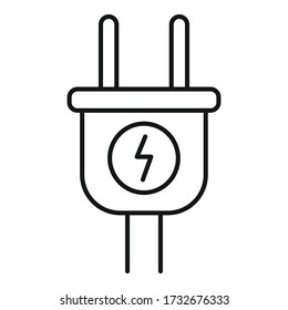 Icono de enchufe eléctrico. Icono de vector de enchufe eléctrico de contorno para diseño web aislado en fondo blanco