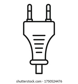 Electric plug icon. Outline electric plug vector icon for web design isolated on white background