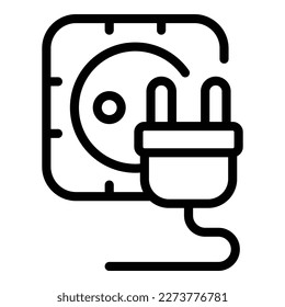Electric plug icon outline vector. Tile floor construction. Ceramic house