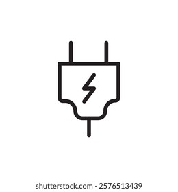 Electric plug icon Outline vector for web ui