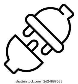 Ícone de plugue elétrico. Contorno Elétrico plug vetor ícone para web design isolado no fundo branco