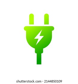 Electric plug icon, Power charging energy sign, Eco friendly charging, Electricity technology and device concept, Isolated on white background, Vector illustration