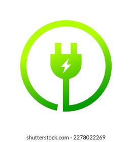 Electric plug icon, Power charging energy sign, Electricity technology and device concept, Isolated on white background, Vector illustration