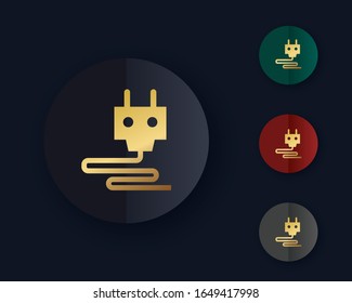 Icono de enchufe eléctrico. Vector plano de enchufe de alimentación