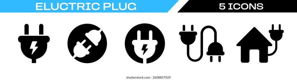 electric plug icon. power plug icon set