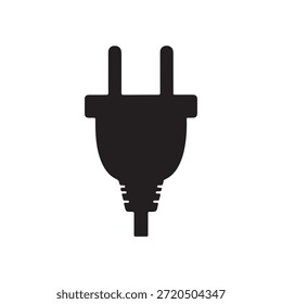 Elétrico plug ícone silhueta ícone vetor plano design