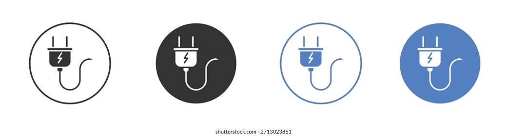 Icono de enchufe eléctrico simple Vector minimalista EPS