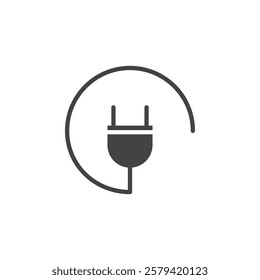 Electric plug icon Simple thin line flat symbol