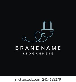 Electric plug icon stock vector logo design 
