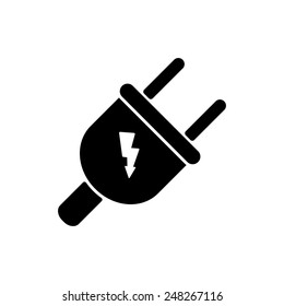 The electric plug icon. symbol. Flat Vector illustration