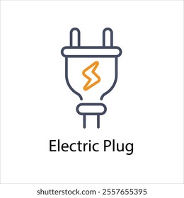 Electric Plug Icon Symbol vector graphics.
