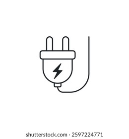 Electric Plug icon symbol vector illustration isolated on white background
