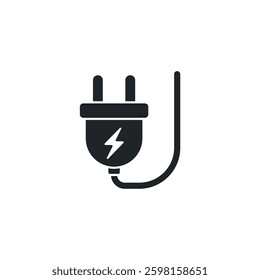 Electric Plug icon symbol vector illustration isolated on white background